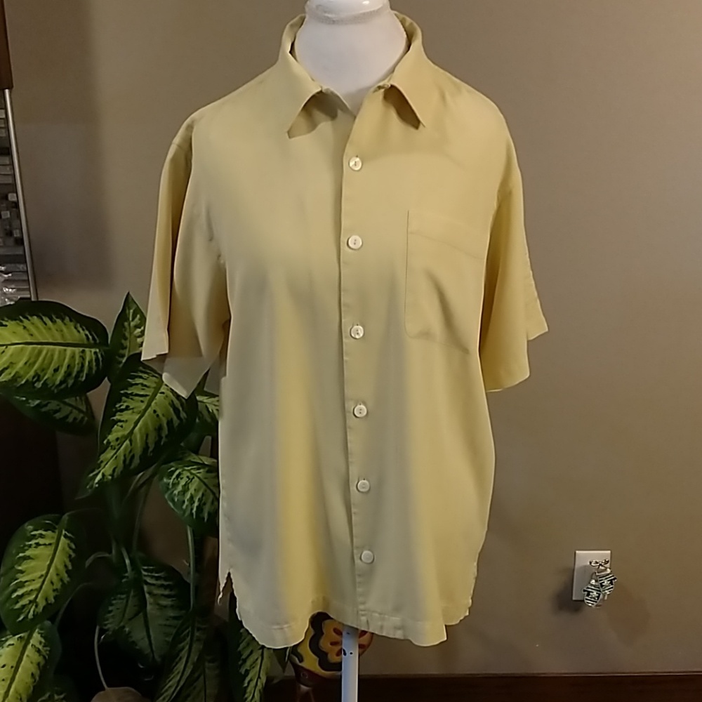 Red House short-sleeve button-up silk shirt